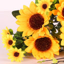 Artificial Sunflower Bouquet Helianthus Annuus for Home Hotel Decor - Yellow