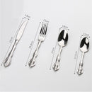 4Pcs French Royal Food Grade 304 Stainless Steel Delicate Custom Flatware