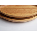 Natural Wooden Japanese Style Cuisine Rubber Wood Serve Tray Leaf Shape