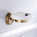 Bathroom Accessory Brass Soap Storage Dish Holder + Ceramic Dish for Shower