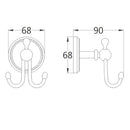 Bathroom Accessories Antique Brass Hardware Double Prong Clothes Robe Hook