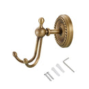 Bathroom Accessories Antique Brass Hardware Double Prong Clothes Robe Hook