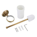 Bathroom Wall Mounted Brass Toilet Clean Brush Holder with Ceramic Cup Set
