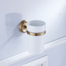 Bathroom Wall Mounted Brass Toilet Clean Brush Holder with Ceramic Cup Set