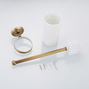Bathroom Wall Mounted Brass Toilet Clean Brush Holder with Ceramic Cup Set