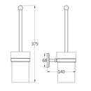 Bathroom Wall Mounted Brass Toilet Clean Brush Holder with Ceramic Cup Set