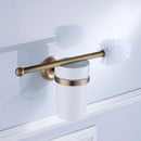 Bathroom Wall Mounted Brass Toilet Clean Brush Holder with Ceramic Cup Set