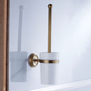 Bathroom Wall Mounted Brass Toilet Clean Brush Holder with Ceramic Cup Set