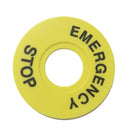 Yellow Round 22mm Diameter Plastic Pushbutton Switch Label Warning Sign
