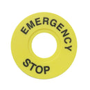 Yellow Round 22mm Diameter Plastic Pushbutton Switch Label Warning Sign