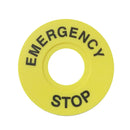 Yellow Round 22mm Diameter Plastic Pushbutton Switch Label Warning Sign