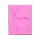 3D Silicone Christmas Deer Mold Fondant Cake Decorating Soap Mould Pink
