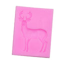 3D Silicone Christmas Deer Mold Fondant Cake Decorating Soap Mould Pink