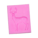 3D Silicone Christmas Deer Mold Fondant Cake Decorating Soap Mould Pink