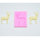 3D Silicone Christmas Deer Mold Fondant Cake Decorating Soap Mould Pink