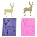 3D Silicone Christmas Deer Mold Fondant Cake Decorating Soap Mould Pink
