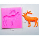 3D Silicone Christmas Reindeer Mold Fondant Cake Decorating Soap Mould
