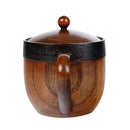 Natural Wooden Mug Beer Cup Milk Tea Mug with Filter & Lid Coffee Cup Barrel