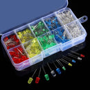 375Pieces LEDs Red Green Yellow Blue White 3mm 5mm Bright LEDs Kit In Box