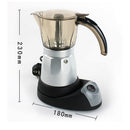 EU Plug Electric Coffee Maker Expresso Machine Italian Moka Stovetop 300ml