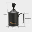 600ml Stainless Steel Milk Frother Double Mesh Milk Foamer DIY Fancy Coffee Creamer for Cappuccino Latte