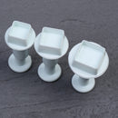 Set of 3 Square Fondant Cake Plunger Sugarcraft Cutters Shape Decorating