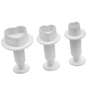 3x Fondant Cake Cookie Plunger Cutter Sugarcraft Heart Shape Mold DIY Tools