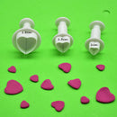 3x Fondant Cake Cookie Plunger Cutter Sugarcraft Heart Shape Mold DIY Tools