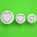3x Fondant Cake Cookie Plunger Cutter Sugarcraft Heart Shape Mold DIY Tools
