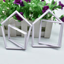 4pcs House Shape Decorating Sugarcraft Plunge Baking Plastic Mold Tools