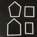 4pcs House Shape Decorating Sugarcraft Plunge Baking Plastic Mold Tools