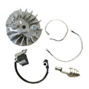 Flywheel & Ignition Coil with Wires & Spark Plug for Husqvarna 340, 345, 346, 346XP, 350, 351, 353, 357, 357xp, 359, 362, 365, 365 Chainsaw