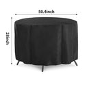 Patio Table Chair Cover Round, Patio Dining Table Cover Water Resistant Outdoor Furniture Cover, 50''Dia x 28''H, Weather Protection