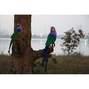 Realistic Artificial Feather Animal Garden Decor Parrot Turning Back 50cm
