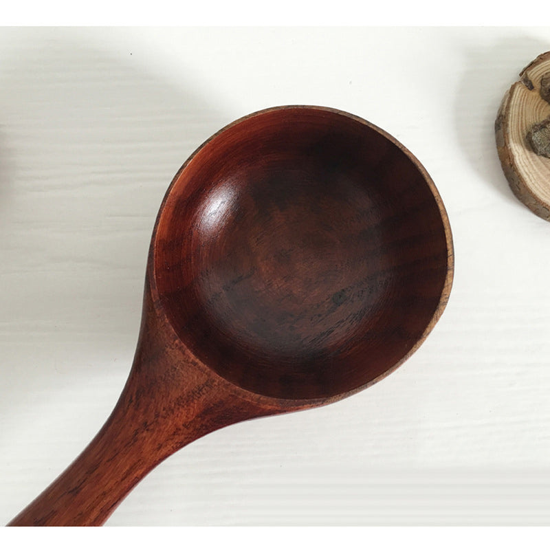 1 Piece Vintage Multipurpose Round Wooden Scoop Spoon Ladle With Long Handle