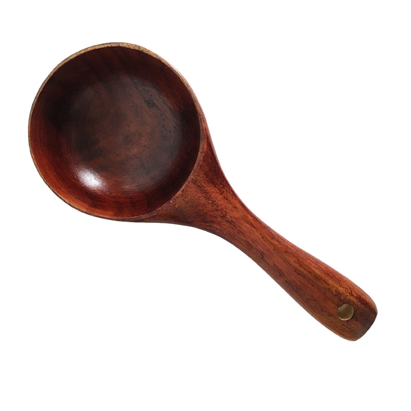 1 Piece Vintage Multipurpose Round Wooden Scoop Spoon Ladle With Long Handle