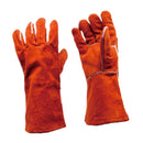 Cowhide Leather Welding Gloves - Heat/Fire Resistant, Perfect for Gardening/Oven/Grill/Mig/Stove/Pot Holder/ Tig Welder/BBQ -Orange