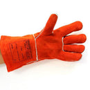 Cowhide Leather Welding Gloves - Heat/Fire Resistant, Perfect for Gardening/Oven/Grill/Mig/Stove/Pot Holder/ Tig Welder/BBQ -Orange