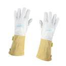 Cabretta Leather Welding Gloves - Heat/Fire Resistant, Perfect for Gardening/Oven/Grill/Mig/Stove/Pot Holder/ Tig Welder/BBQ -White& Yellow