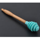 Silicone Honey Dipper Stick Spoon Wood Drizzler Server for Jar Dispenser