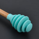 Silicone Honey Dipper Stick Spoon Wood Drizzler Server for Jar Dispenser