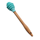 Silicone Honey Dipper Stick Spoon Wood Drizzler Server for Jar Dispenser