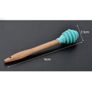 Silicone Honey Dipper Stick Spoon Wood Drizzler Server for Jar Dispenser