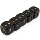 NEW SET OF 6 NOVELTY BLACK RESIN SKULL DICE D6 DICE 3D SKULL DICE PARTY GAME