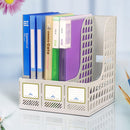 Magazine Holder File Rack Office Storage Box Desk Organizer 3 Compartments