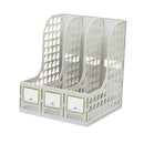 Magazine Holder File Rack Office Storage Box Desk Organizer 3 Compartments
