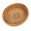 Handmade Round Woven Bread Roll Basket Fruits Bowl Storage Tray Container