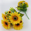 Artificial Sunflower Bouquet Blossom Flower Decor For Wedding Party Tabletop Decor