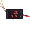 Digital Current Tester Multimeter DC 100V Volt 2A Ampere Battery Monitor Gauge 2in1 Red LED Display Car Automotive 12V 24V Built-in Shunt