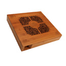 Tea Serving Bamboo Tray 25x24cm Chinese Kungfu Tea Table with Water Tank Total Size 9.84x9.45x1.77 inch
